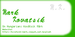 mark kovatsik business card
